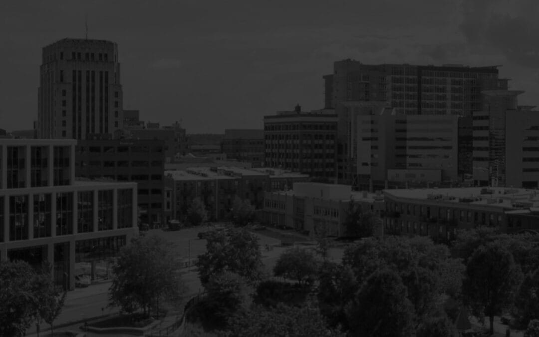 Downtown Kalamazoo skyline in the KZFV Tsunami Lab program image
