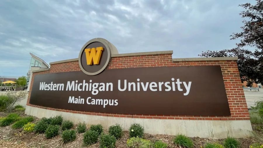 Western Michigan University main campus entrance sign Western Michigan University main campus entrance sign
