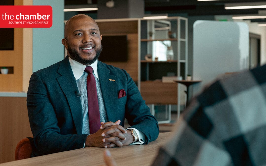 Kalamazoo business leader speaking in a Southwest Michigan First interview