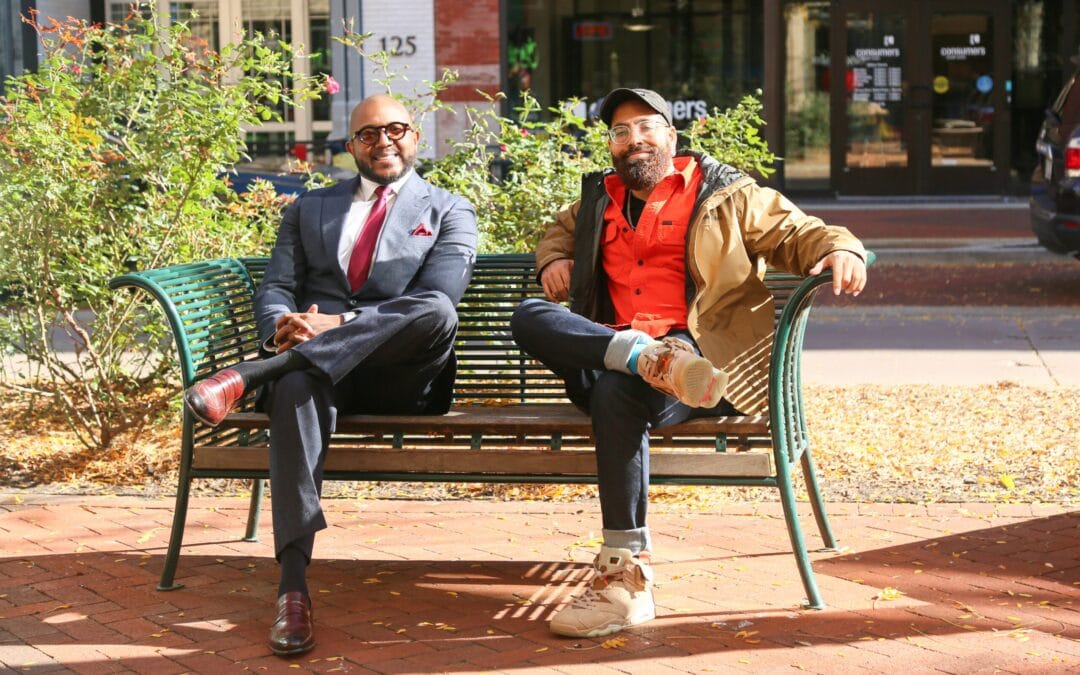 Kalamazoo Forward Ventures leaders seated together in downtown Kalamazoo