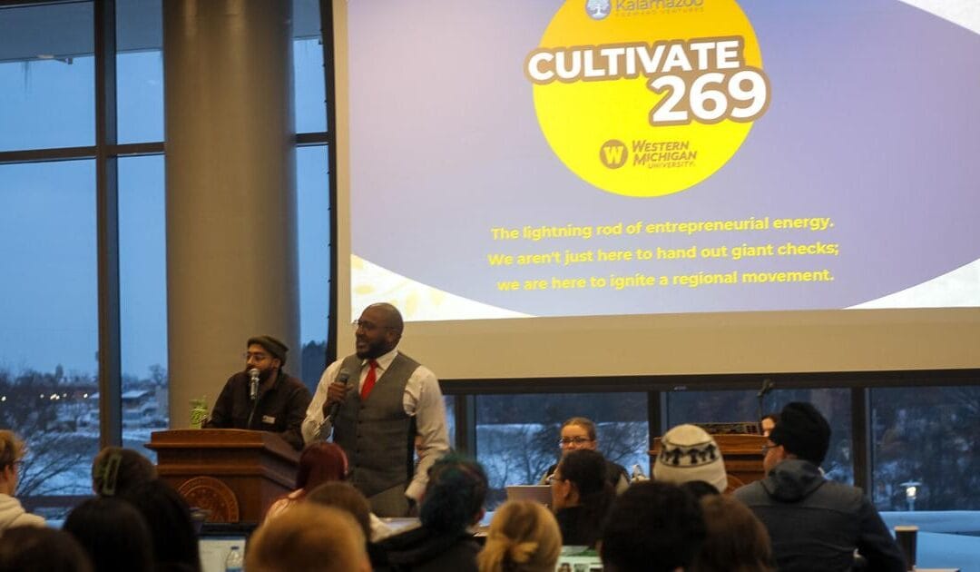 Cultivate 269 presenters speaking to an audience at Western Michigan University