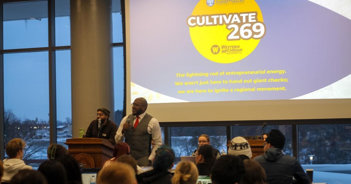 Cultivate 269 presenters speaking to an audience at Western Michigan University