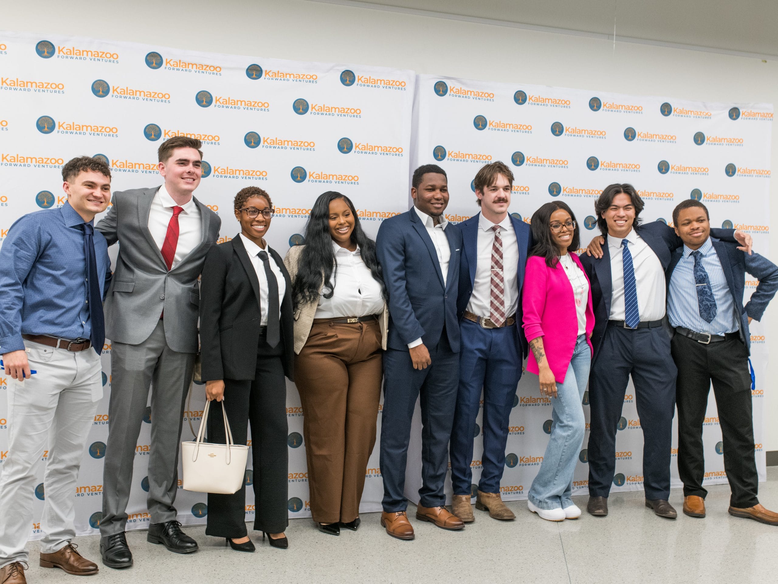 Cultivate 269 finalists standing together after the student pitch competition Cultivate 269 finalists standing together after the student pitch competition